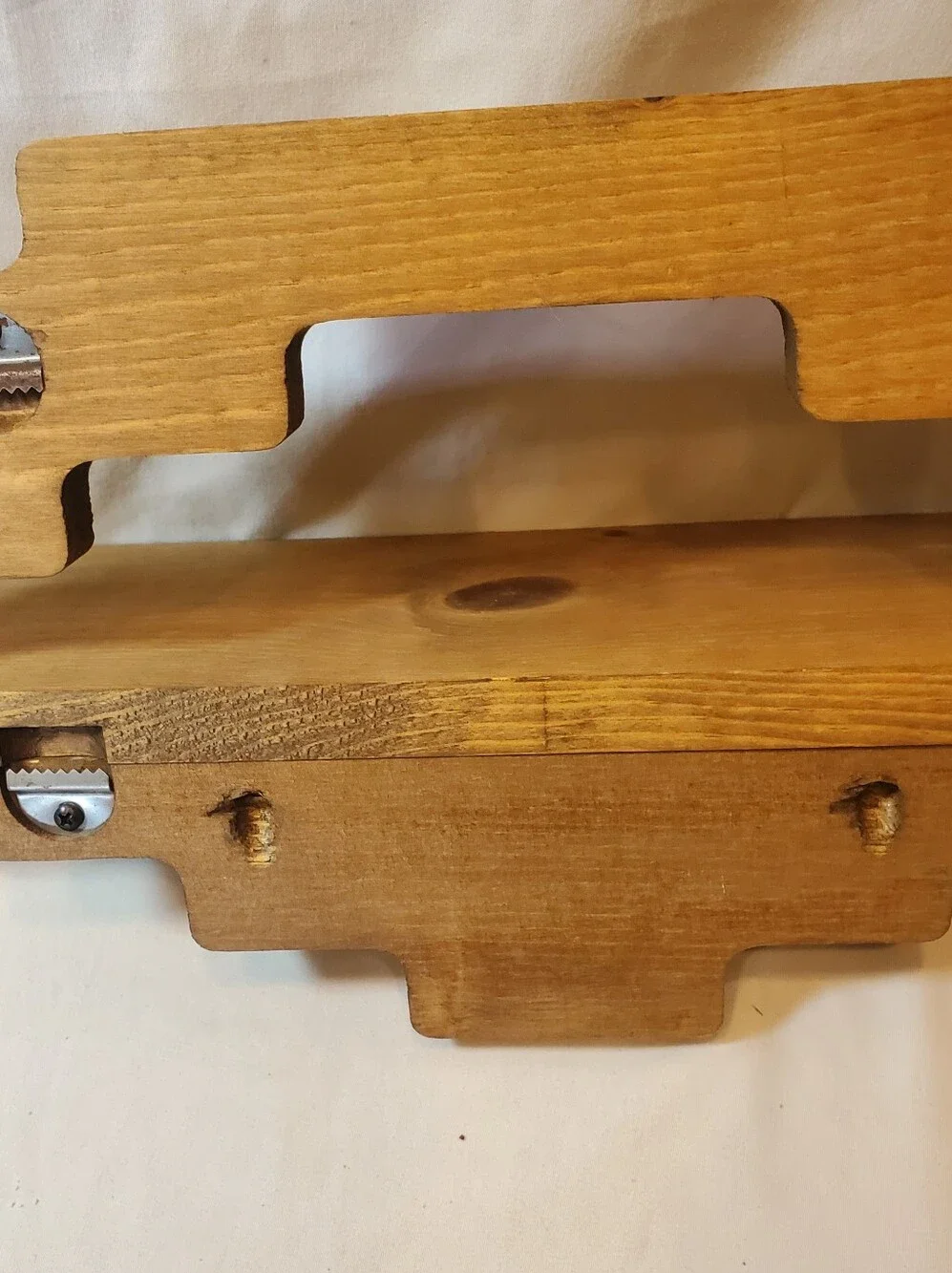 Rustic Wooden Wall Shelf Vintage Display Knick Knacks Reversible Retro MCM